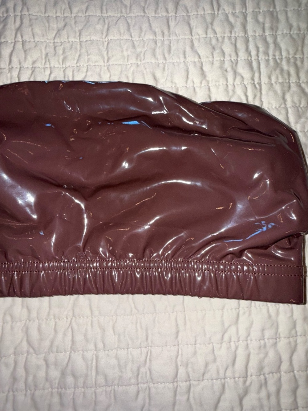 Good American sz 3 patent leather bandeau dark cocoa Large - Picture 3 of 4